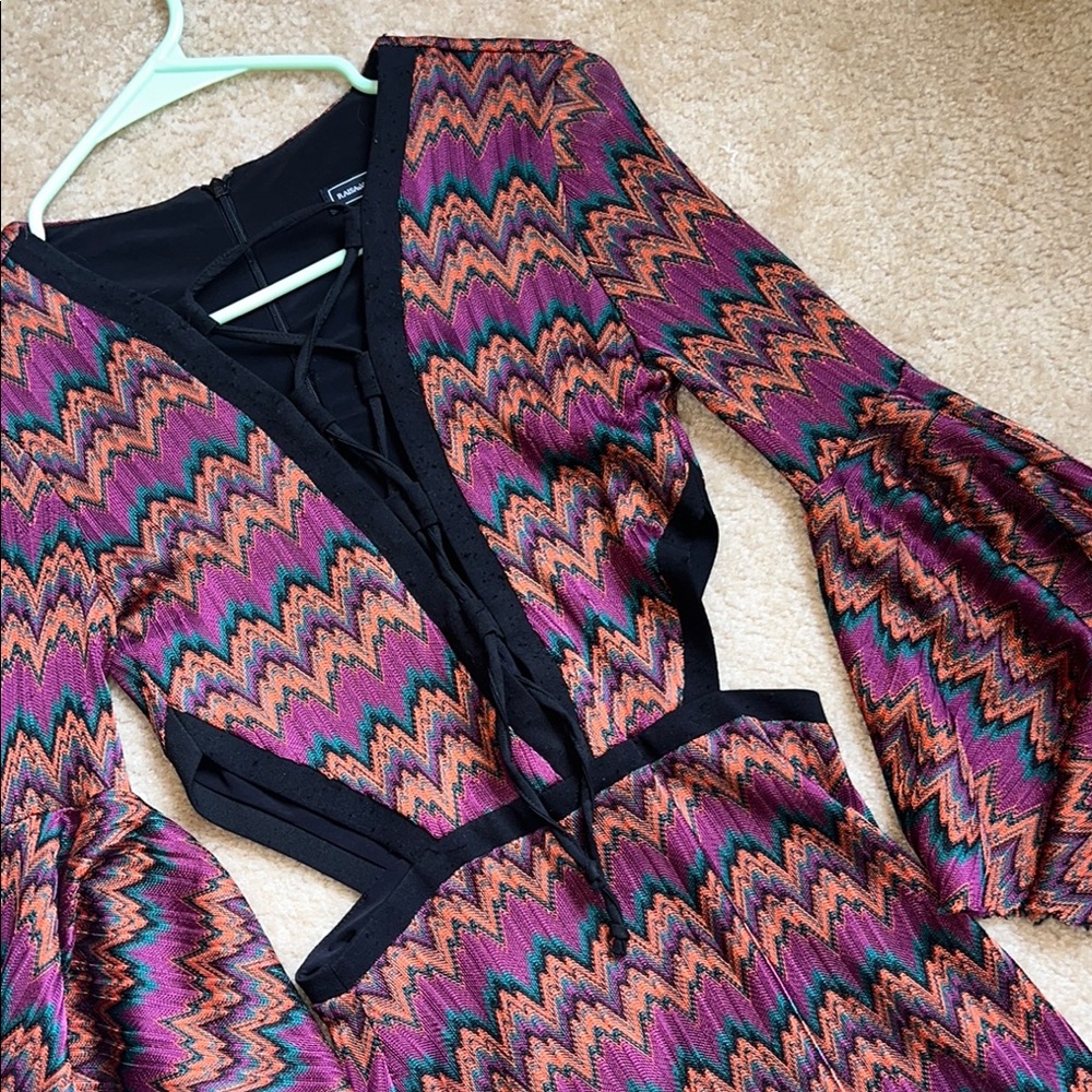 Vibrant Zigzag Patterned Dress